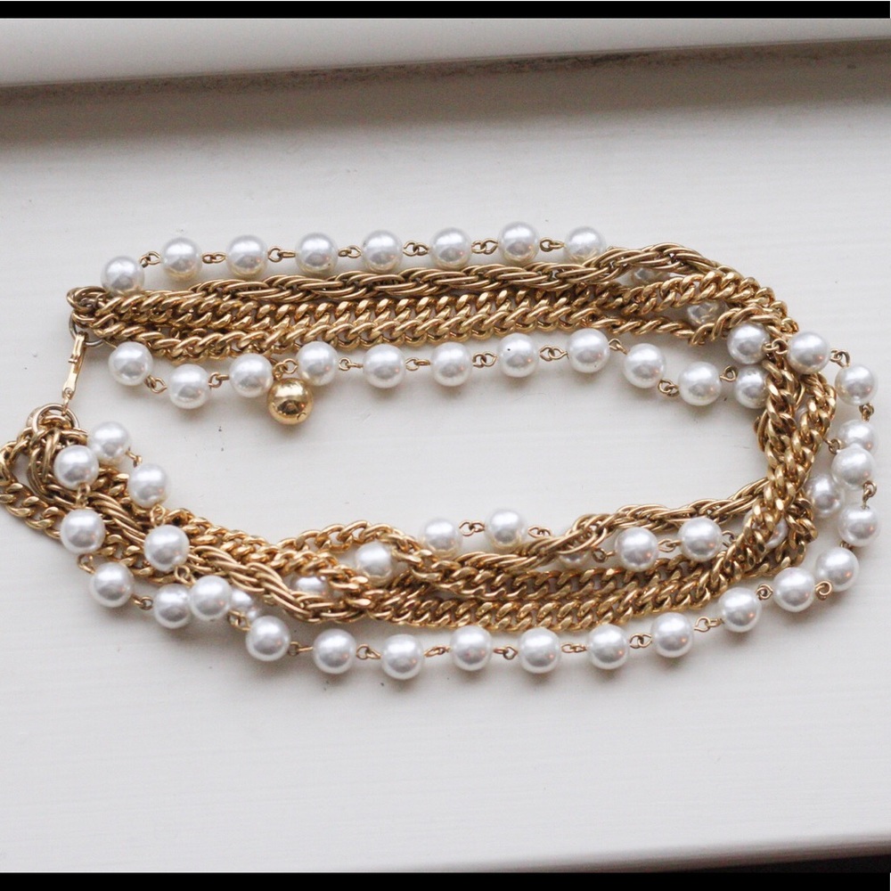 Gold and Pearl Necklace